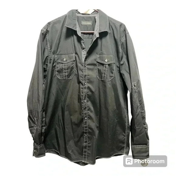 Michael Brandon Shirt Mens Snap Long Sleeve - Picture 1 of 3